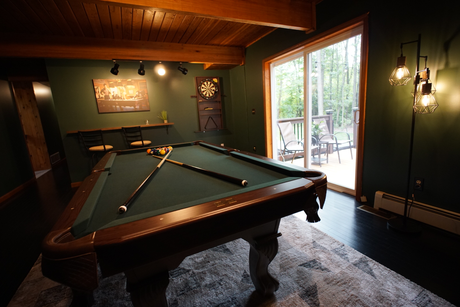 Game room with dart board