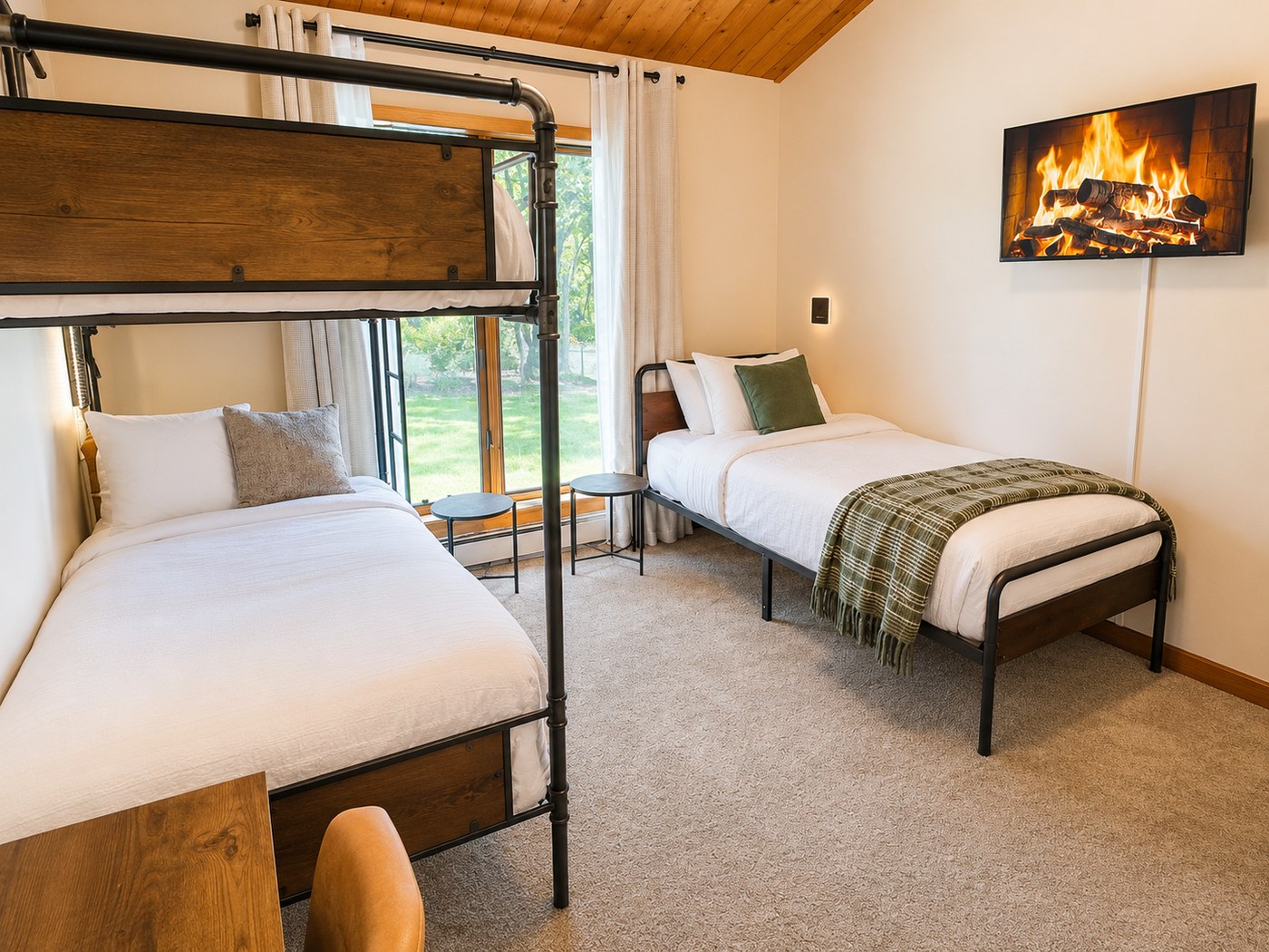 Bunk room with bunk beds and twin XL